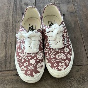 Vans Burgundy Floral Canvas Sneakers